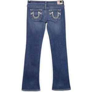 True Religion Rainbow Gina‎ Bootcut Jeans Stretch Distressed 28 x 33